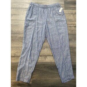 Old Navy Pants Linen Blend Straight Leg Blue Size Large L